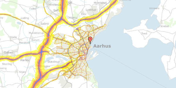 Trafikstøjkort på Otte Ruds Gade 34, st. , 8200 Aarhus N