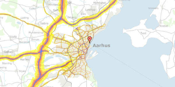 Trafikstøjkort på Otte Ruds Gade 34, 1. tv, 8200 Aarhus N