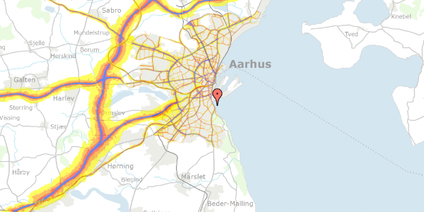 Trafikstøjkort på P. Heises Vej 5, 8000 Aarhus C