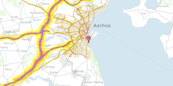 Trafikstøjkort på P. Heises Vej 12, 8000 Aarhus C