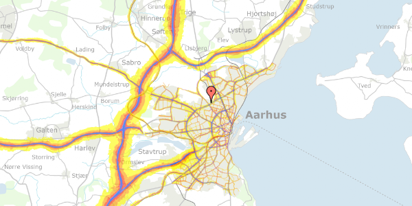 Trafikstøjkort på Paludan-Müllers Vej 141, 8200 Aarhus N