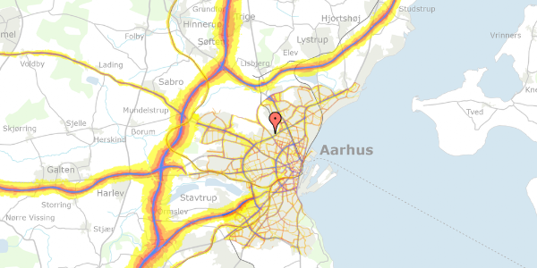 Trafikstøjkort på Paludan-Müllers Vej 155, 8200 Aarhus N