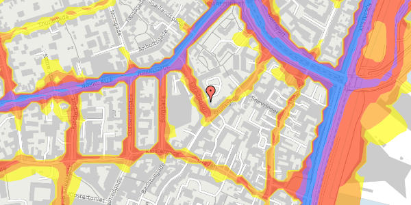 Trafikstøjkort på Paradisgade 2A, 8000 Aarhus C