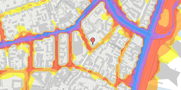 Trafikstøjkort på Paradisgade 2H, 8000 Aarhus C