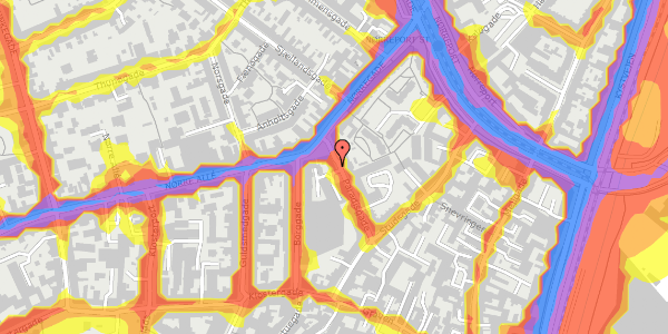 Trafikstøjkort på Paradisgade 11, 1. th, 8000 Aarhus C