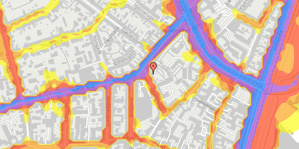 Trafikstøjkort på Paradisgade 12, 1. , 8000 Aarhus C