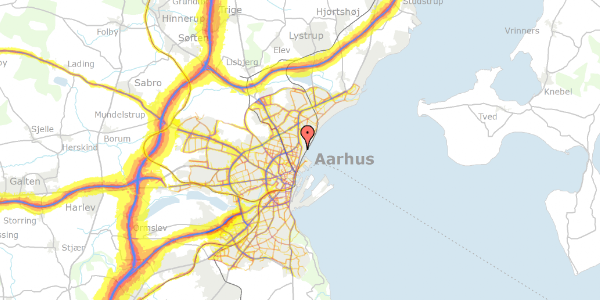 Trafikstøjkort på Peder Skrams Gade 7, 1. , 8200 Aarhus N