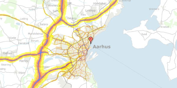 Trafikstøjkort på Peder Skrams Gade 9, kl. , 8200 Aarhus N