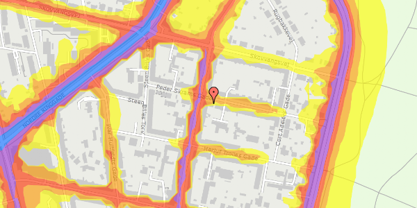 Trafikstøjkort på Peder Skrams Gade 39, kl. , 8200 Aarhus N