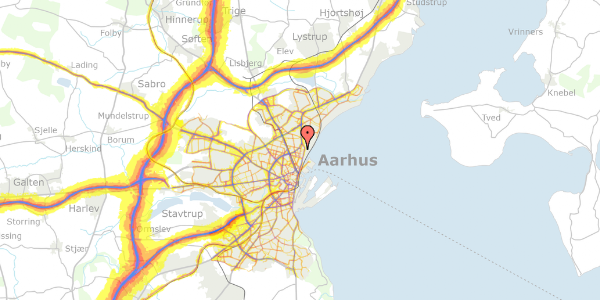 Trafikstøjkort på Peder Skrams Gade 56, 2. tv, 8200 Aarhus N