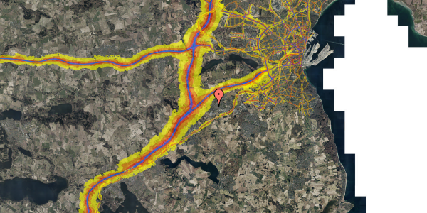 Trafikstøjkort på Pilegårdsvej 151, 8361 Hasselager