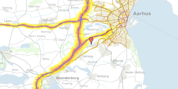 Trafikstøjkort på Pilegårdsvej 209, 8361 Hasselager