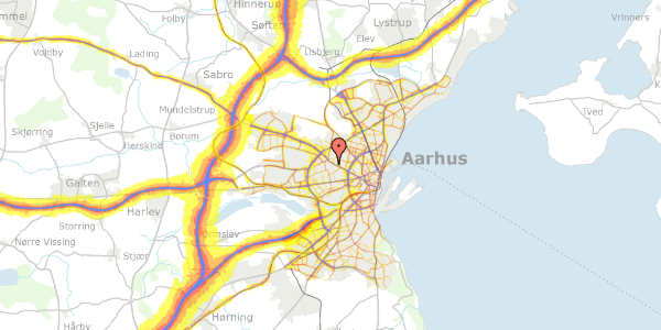 Trafikstøjkort på Provstebakken 13, 8210 Aarhus V