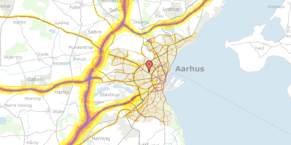 Trafikstøjkort på Præstevangsvej 20, 1. th, 8210 Aarhus V