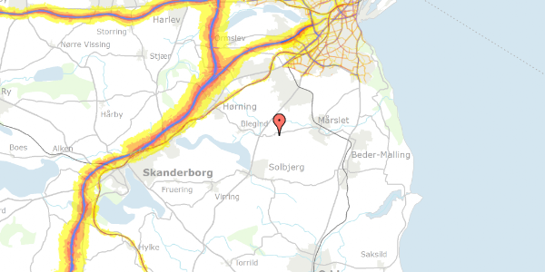 Trafikstøjkort på Ravnholtvej 32, 8310 Tranbjerg J