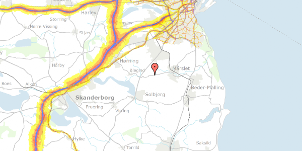 Trafikstøjkort på Ravnholtvej 101, 8310 Tranbjerg J