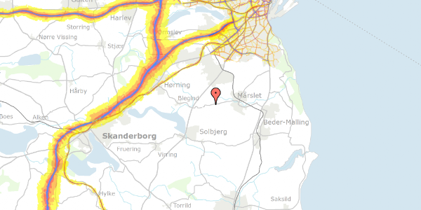 Trafikstøjkort på Ravnholtvej 125, 8310 Tranbjerg J