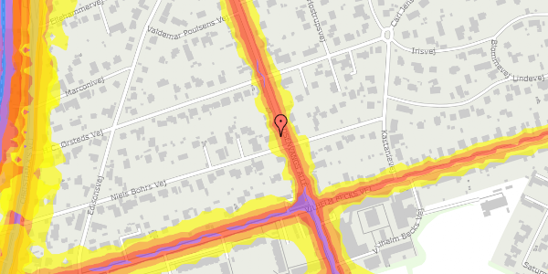 Trafikstøjkort på Rosenvangs Allé 44A, 8260 Viby J