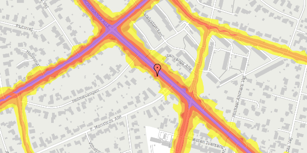 Trafikstøjkort på Rosenvangs Allé 182, 8270 Højbjerg