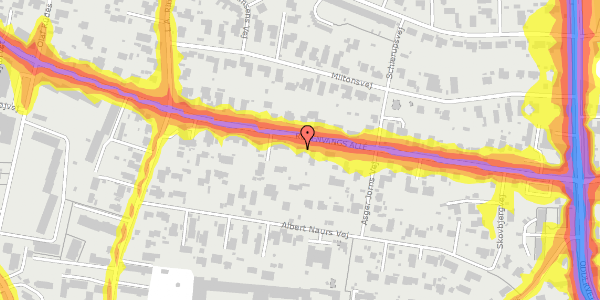 Trafikstøjkort på Rosenvangs Allé 230, 8270 Højbjerg