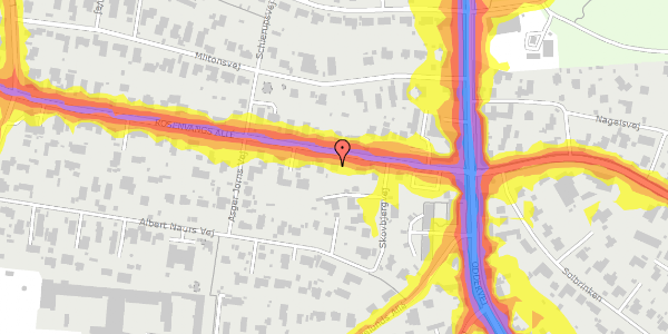 Trafikstøjkort på Rosenvangs Allé 250, 8270 Højbjerg