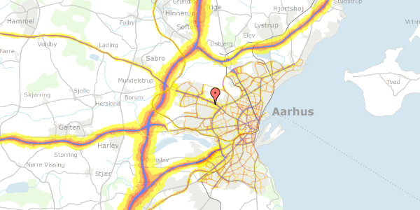 Trafikstøjkort på Runevej 25, 8210 Aarhus V