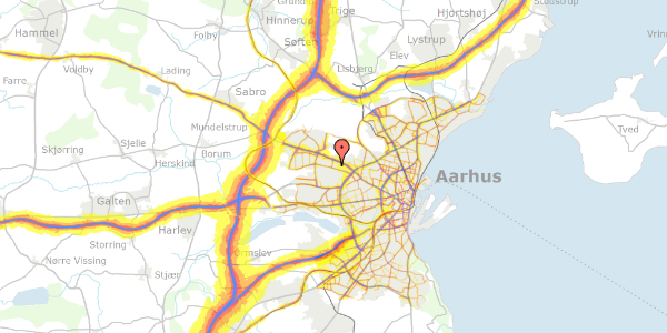 Trafikstøjkort på Runevej 127, 8210 Aarhus V