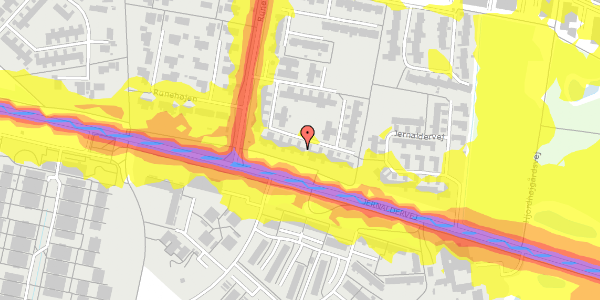 Trafikstøjkort på Runevej 155, 8210 Aarhus V