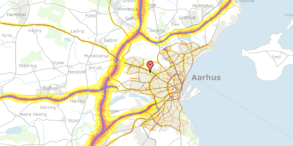 Trafikstøjkort på Runevej 171, 8210 Aarhus V