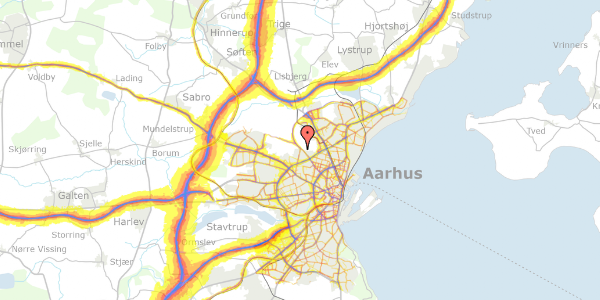 Trafikstøjkort på Rydevænget 5, 1. tv, 8210 Aarhus V