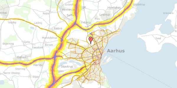 Trafikstøjkort på Rydevænget 7, 1. tv, 8210 Aarhus V