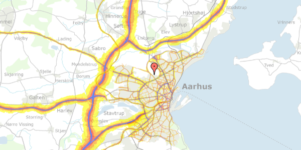 Trafikstøjkort på Rydevænget 9, st. tv, 8210 Aarhus V