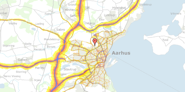 Trafikstøjkort på Rydevænget 11, 2. th, 8210 Aarhus V