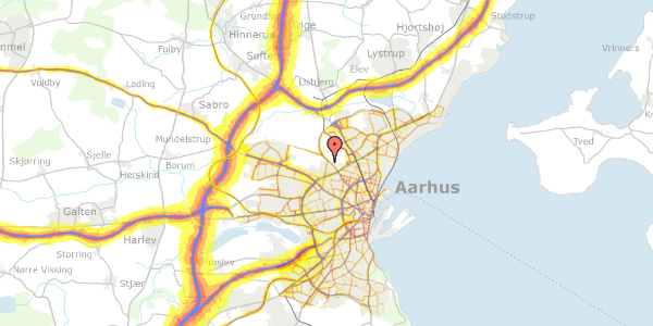 Trafikstøjkort på Rydevænget 13, 1. th, 8210 Aarhus V