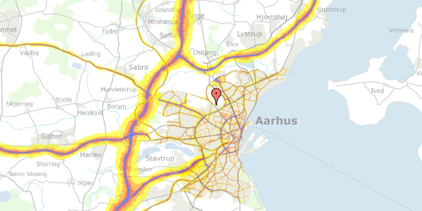 Trafikstøjkort på Rydevænget 19, 2. tv, 8210 Aarhus V