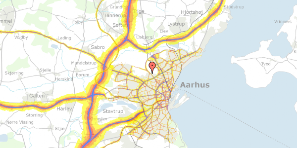 Trafikstøjkort på Rydevænget 33, 3. tv, 8210 Aarhus V