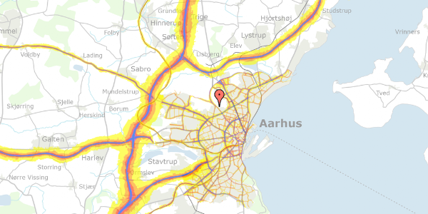 Trafikstøjkort på Rydevænget 43, 1. tv, 8210 Aarhus V