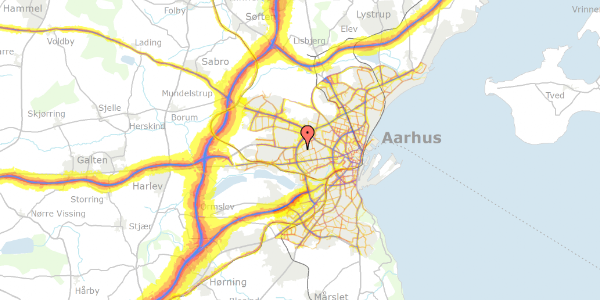 Trafikstøjkort på Ryhaven 24, 8210 Aarhus V