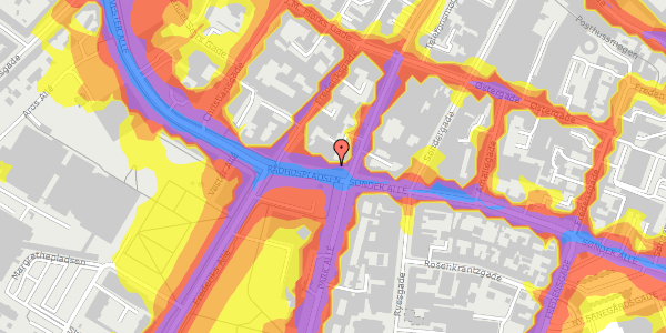 Trafikstøjkort på Rådhuspladsen 3B, st. th, 8000 Aarhus C