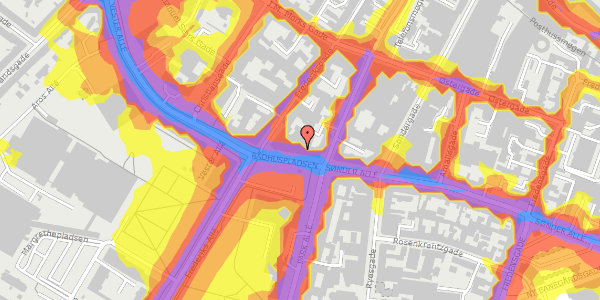 Trafikstøjkort på Rådhuspladsen 3, 5. th, 8000 Aarhus C