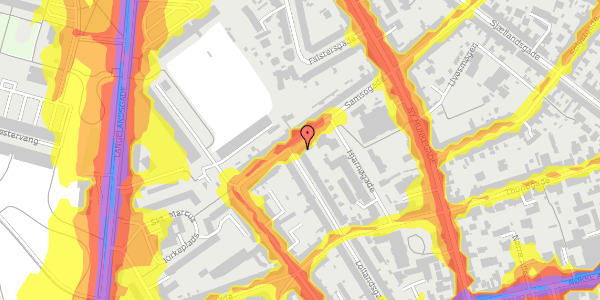 Trafikstøjkort på Samsøgade 77, 3. th, 8000 Aarhus C