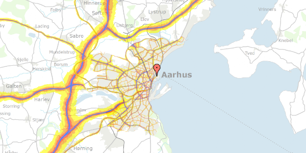 Trafikstøjkort på Sandgravvej 6, 8000 Aarhus C