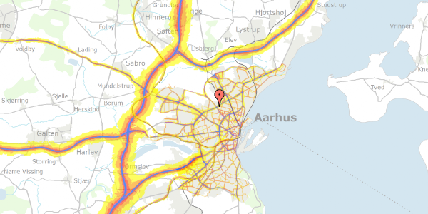 Trafikstøjkort på Sandvigsvej 7, 8210 Aarhus V