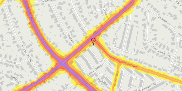 Trafikstøjkort på Saralystparken 1, st. th, 8270 Højbjerg