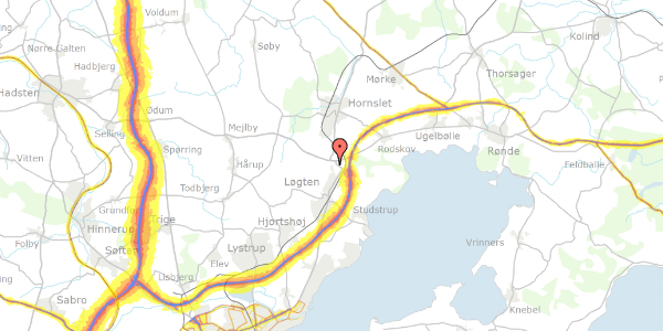 Trafikstøjkort på Segaltvej 118, 8541 Skødstrup