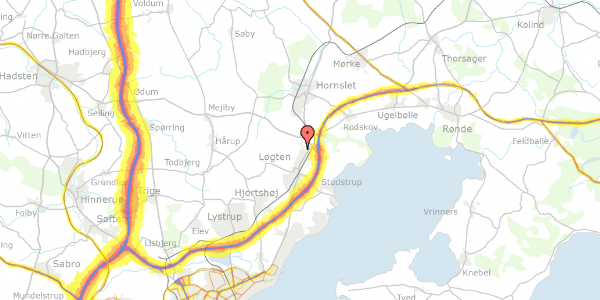 Trafikstøjkort på Segaltvej 131, 8541 Skødstrup