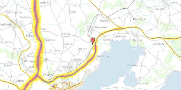 Trafikstøjkort på Segaltvej 385, 8541 Skødstrup