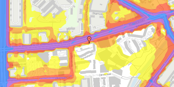 Trafikstøjkort på Silkeborgvej 9, 2. tv, 8000 Aarhus C