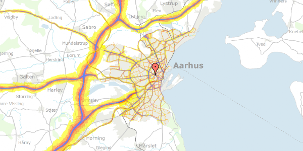 Trafikstøjkort på Silkeborgvej 11A, kl. tv, 8000 Aarhus C