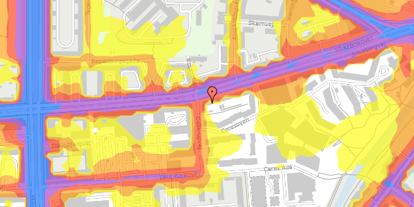 Trafikstøjkort på Silkeborgvej 19, 4. th, 8000 Aarhus C